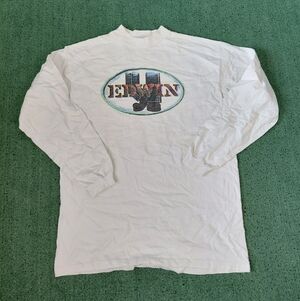 VINTAGE 1997 Edwin Jeans 90's White Plus Size Long Sleeve Shirt OS